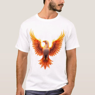 T-shirt Aigle de Phénix Majestueux en Feu qui s'Élève Art