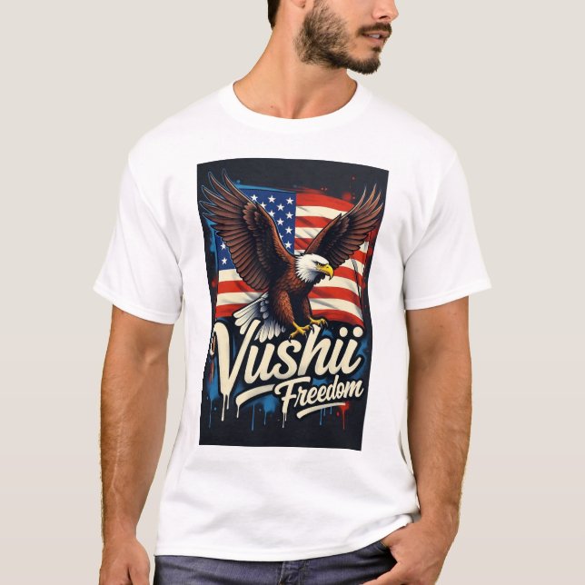 T-shirt Aigle de Vushii Graphique de liberté  (Devant)