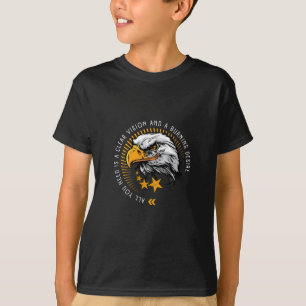 T-shirt Aigle d'or avec étoiles et citation