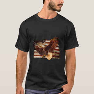 T-shirt Aigle Drapeau Américain 4 juillet Chemises Pour Ho