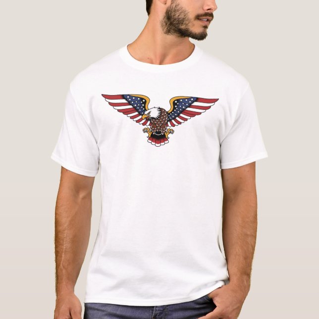 T-Shirt Aigle Drapeau Américain | Aigle chauve pat (Devant)