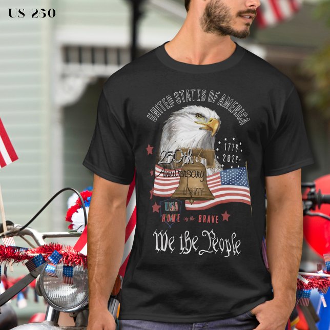 T-shirt Aigle du 250e anniversaire de « Nous, le peuple »  (US 250 We the People 250th Anniversary Eagle T-Shirt)