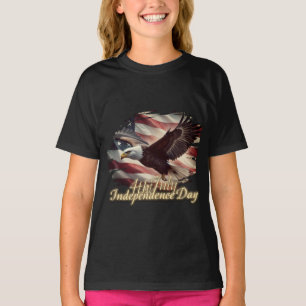 T-shirt Aigle du 4 juillet avec drapeau américain