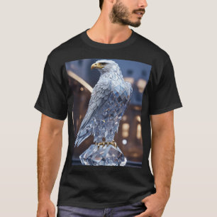 T-shirt Aigle en cristal blanc - Conception 4K inspirée de