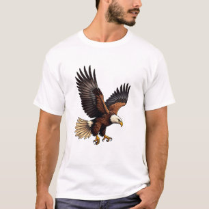 T-shirt Aigle en flammes dans le ciel