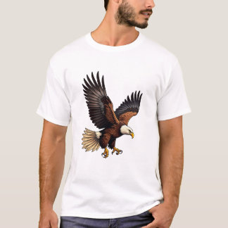 T-shirt Aigle en flammes dans le ciel