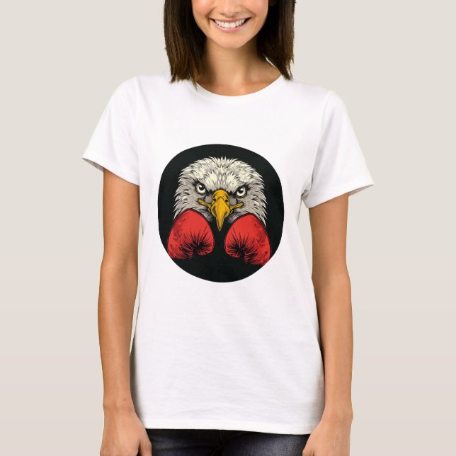 T-shirt Aigle en gants de boxe pour une déclaration de box (Devant)
