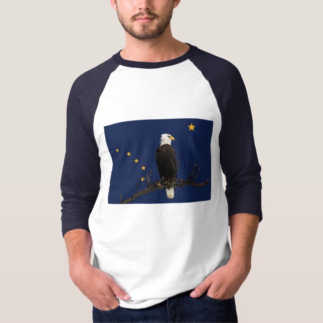T-shirt Aigle Et Drapeau De L'Alaska (Devant)
