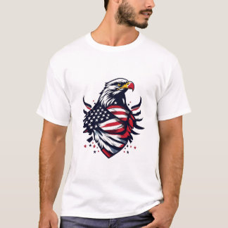 T-shirt Aigle et drapeau de l'Amérique - Symbolisme patrio