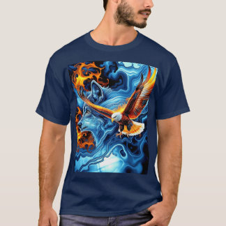 T-shirt Aigle et loup de feu et de glace