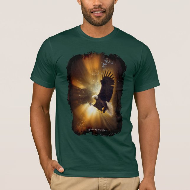 T-shirt Aigle et rayons mystiques de soleil Imaginaire Art (Devant)