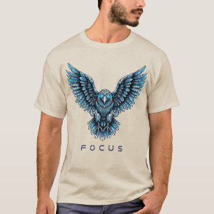 T-shirt Aigle Futuriste avec Texte de Concentration