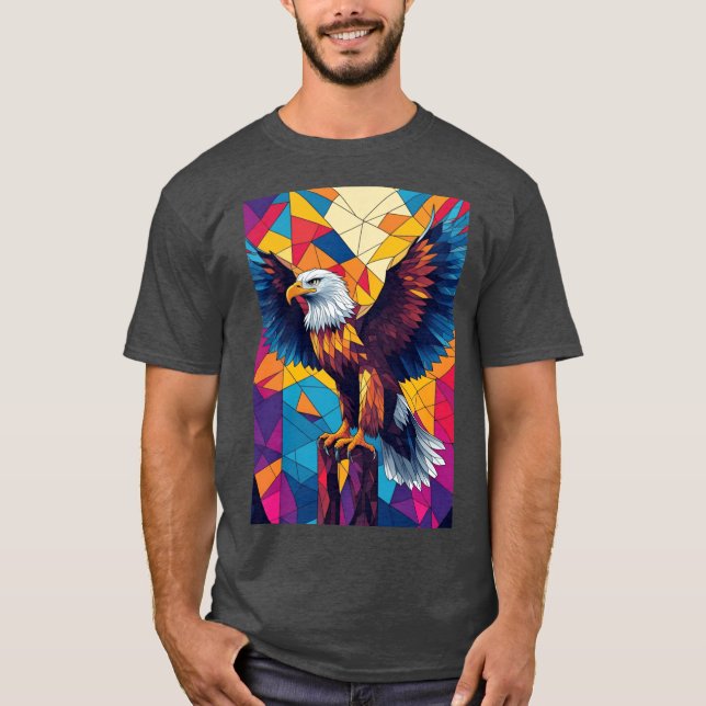 T-shirt Aigle géométrique Eagly drôle (Devant)