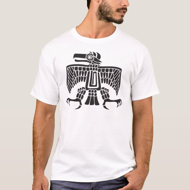 T-shirt Aigle, hiéroglyphe mexicain(Maya) (Devant)