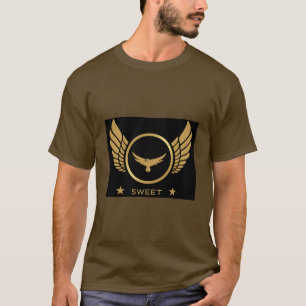 T-shirt Aigle Image Texte Doux Couleur Marron Homme ou Hom