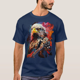 T-shirt Aigle Jouant de la guitare