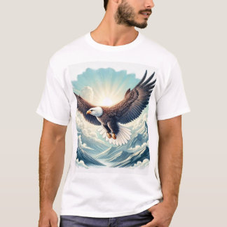 T-shirt "Aigle Majestic Bald S'Élevant Sur Les Montagnes T