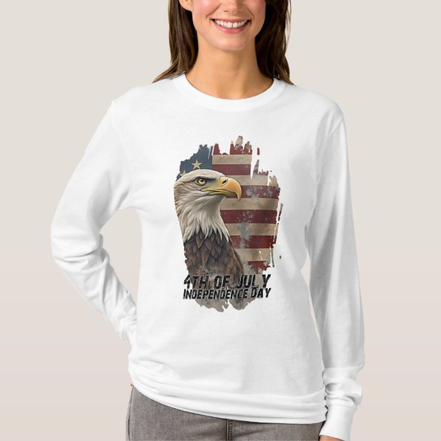 T-shirt Aigle majestueux et drapeau – Esprit de liberté (Devant)