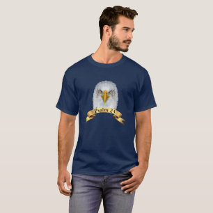 T-shirt Aigle majestueux et ruban doré avec Psaume 23