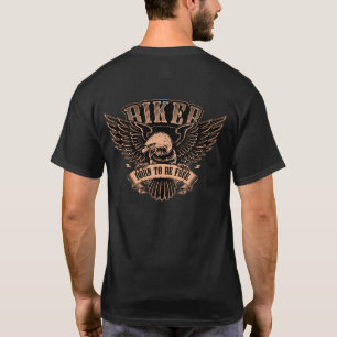 T-shirt Aigle Motard de Moto Né pour être Libre
