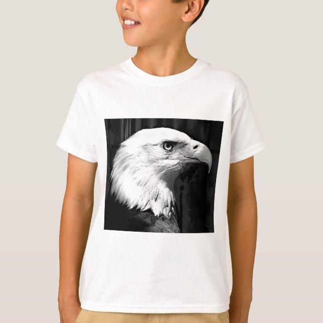 T-shirt Aigle noir et blanc (Devant)