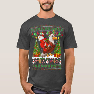 T-shirt Aigle Oiseau Amoureux Drôle Vilain Père Noël équit