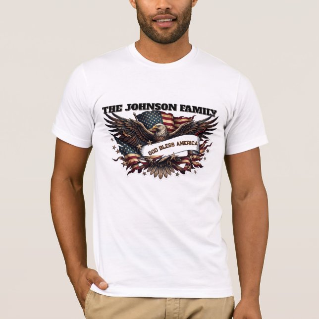 T-shirt Aigle ondulé personnalisé entrelacé (Devant)