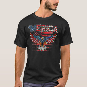 T-shirt Aigle patriotique 4 juillet Drapeau américain amér
