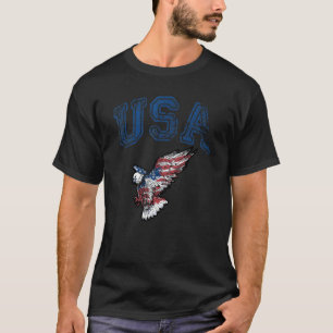 T-shirt Aigle Patriotique 4 Juillet Drapeau Américain État