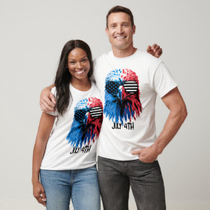 T-shirt Aigle patriotique avec lunettes de soleil à drapea