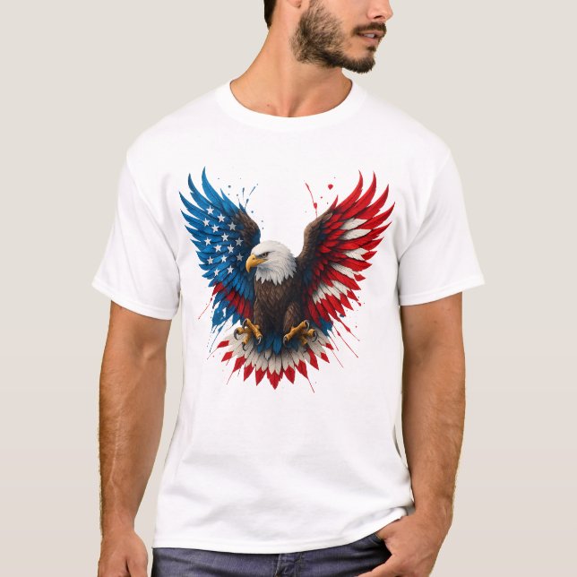 T-shirt Aigle patriotique de l'aigle américain (Devant)