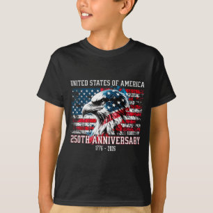 T-shirt Aigle Patriotique Drapeau Américain 250e Anniversa