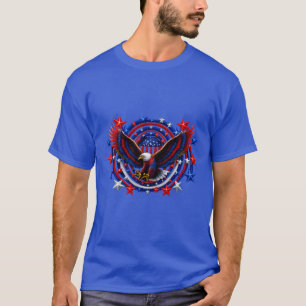 T-shirt Aigle Patriotique Explosif – Rouge Blanc & Bleu Gr