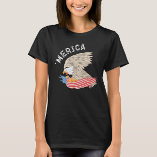 T-shirt Aigle patriotique Merica Usa Drapeau 4 juillet Ind