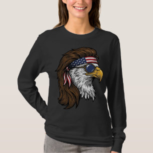 T-shirt Aigle patriotique Mullet Gravure vintage vecteur D
