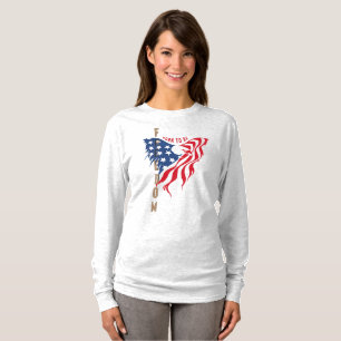 T-shirt Aigle Patriotique Né pour être Libre Femmes Gran