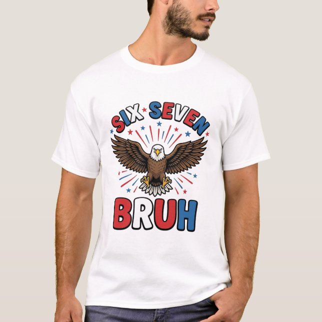 T-shirt Aigle Patriotique Six Sept Bruh Conception Vectori (Devant)