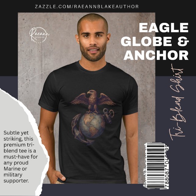T-shirt Aigle subtil, Globe & Anchor Tri-Blend Shirt (Créateur téléchargé)