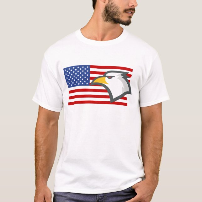 T-shirt Aigle sur le drapeau américain (Devant)