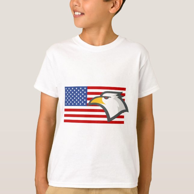 T-shirt Aigle sur le drapeau américain (Devant)