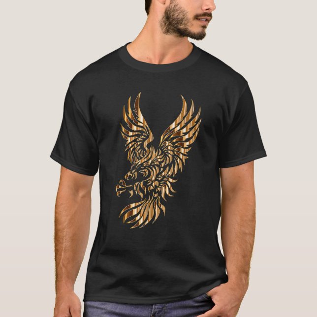 T-shirt Aigle tribal d'or Phoenix (Devant)