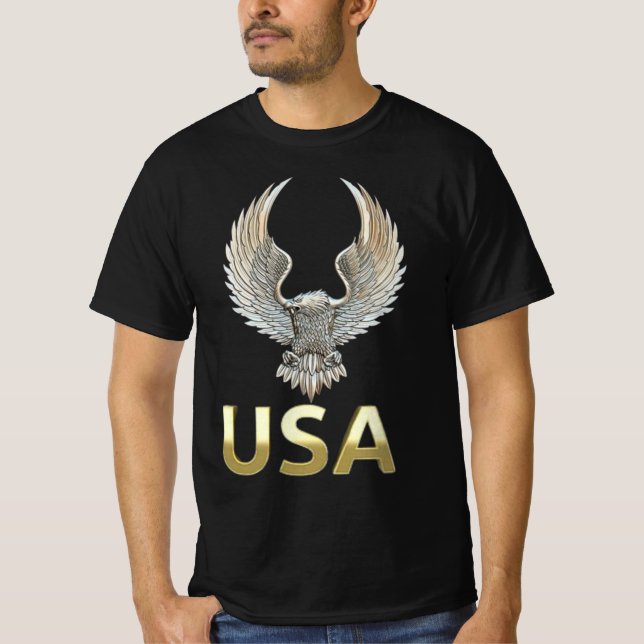 T-Shirt Aigle USA Doré (Devant)