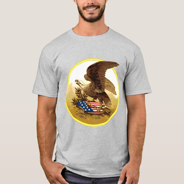 T-shirt Aigle Vintage avec Bouclier (Devant)