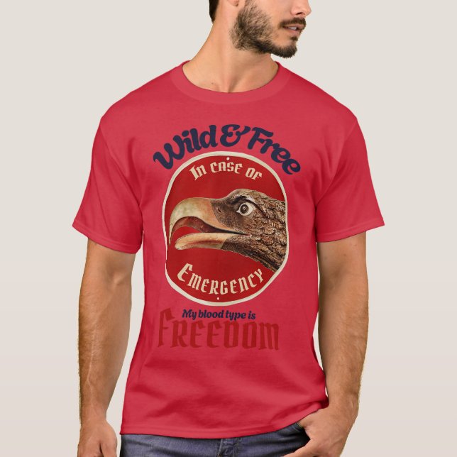 T-shirt Aigle Vintage Sauvage Libre (Devant)