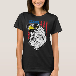 T-shirt Aigles volant lunettes de soleil et drapeau améric