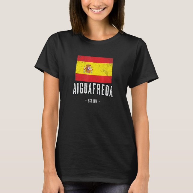 T-shirt Aiguafreda Espagne Es Drapeau Ville Bandera Ropa (Devant)