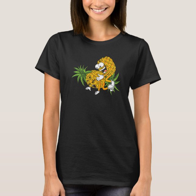 T-shirt Aiguille à ananas Couple vers le bas (Devant)