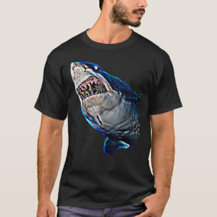 T-shirt Aiguille de grand requin blanc affamé pour papa, l
