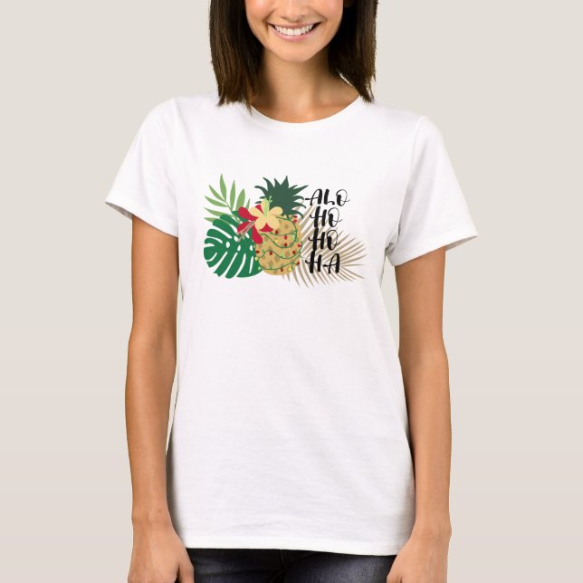 T-shirt Aiguille tropicale hawaïenne ALO-HO-HA (Devant)