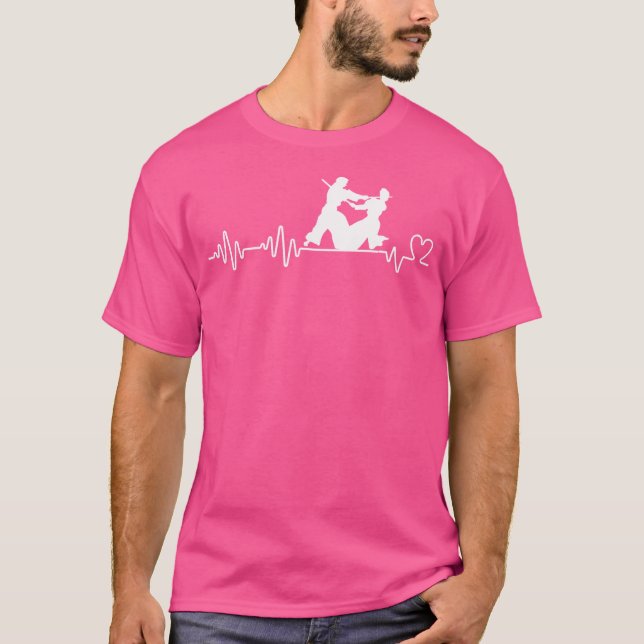 T-shirt Aikido Heartbeat Karate Funny Aikido (Devant)